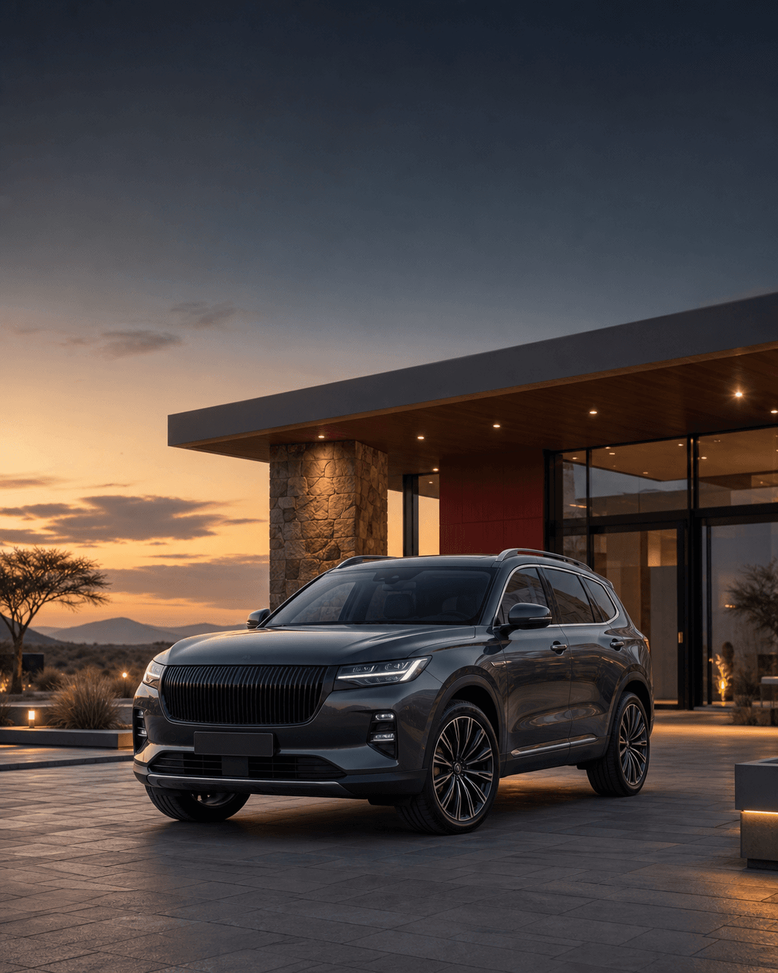 Premium SUV at a Trillo Rentals pickup pavilion in Botswana